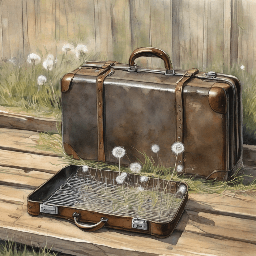 Suitcase scrape on Pearl & 3rd. Dandelion waiting.