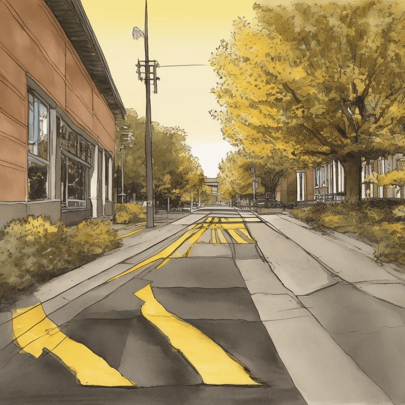 Cedar leaf lands on library crosswalk