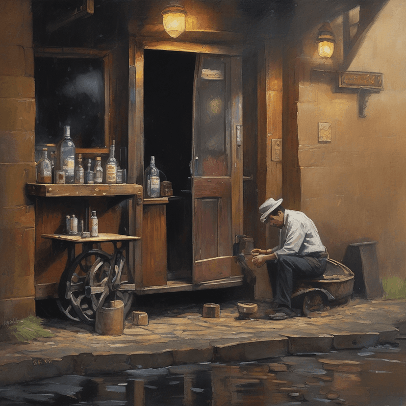Portafilter steam on damp alley